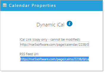 Calendar properties dialog