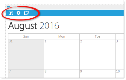 Calendar options dialog