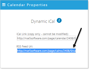 Calendar properties dialog