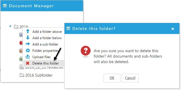 Delete dialog