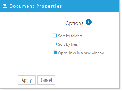 Document properties dialog