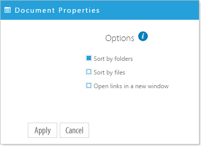 Document properties dialog