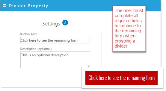 Divider settings