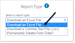 Report type selection