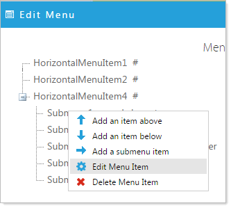 Submenu dialog