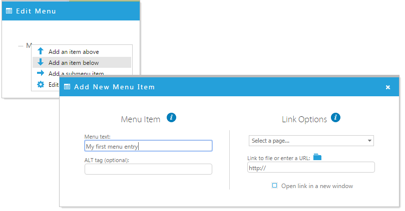 Item dialog