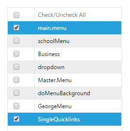 Selection dialog