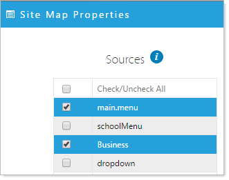 Sources dialog