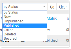 Filter by status